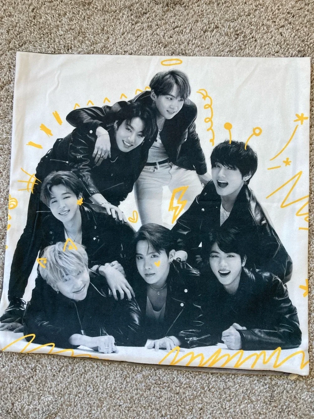 BTS Map of the soul 7 K-Pop Korean Pop Band Pillow Sham Cover Two sided Square